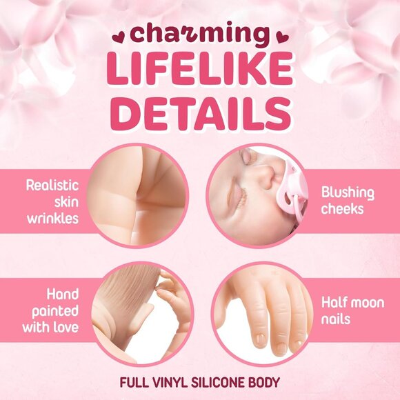 🆕18inch Full Body Silicone Vinyl Newborn Baby Poseable Limbs Rosie Knit Girl - Picture 4 of 7